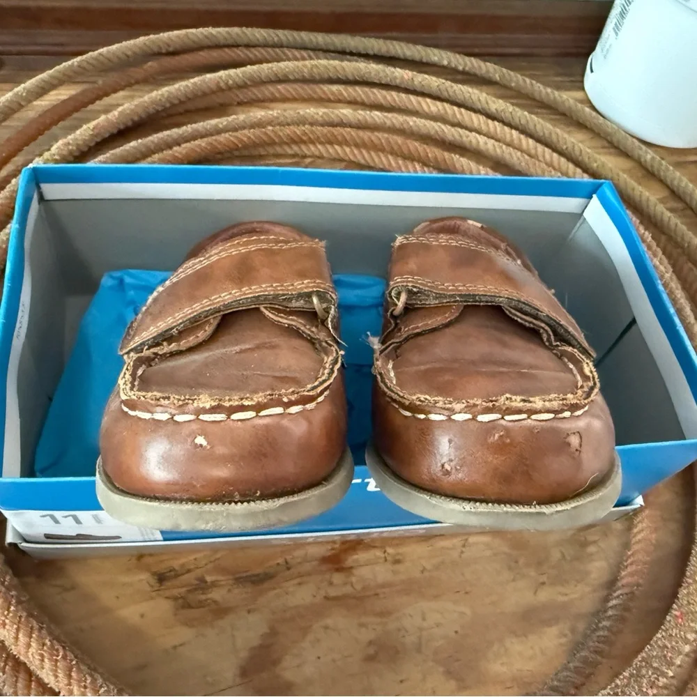 Noah Toddler Boys Brown Leather Boat Shoe
